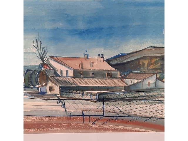 Afbeelding in lijst, leo collard, spaans dorp - afbeelding 5 van  8