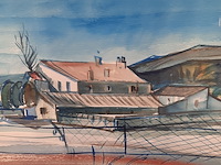 Afbeelding in lijst, leo collard, spaans dorp - afbeelding 5 van  8