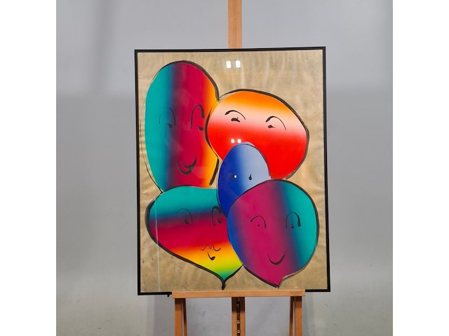 Afbeelding in lijst, maya wildevuur, ballonnen, 1990, gemengde techniek - afbeelding 1 van  7