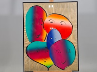 Afbeelding in lijst, maya wildevuur, ballonnen, 1990, gemengde techniek