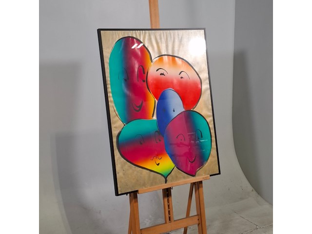 Afbeelding in lijst, maya wildevuur, ballonnen, 1990, gemengde techniek - afbeelding 2 van  7