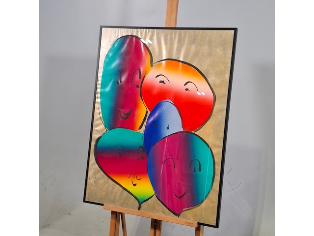 Afbeelding in lijst, maya wildevuur, ballonnen, 1990, gemengde techniek - afbeelding 3 van  7