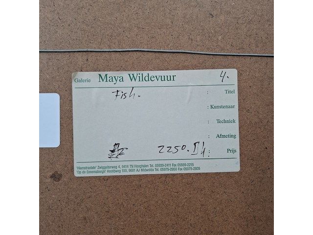 Afbeelding in lijst, maya wildevuur, vis klein 3, 1996 - afbeelding 2 van  11