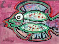 Afbeelding in lijst, maya wildevuur, vis klein 3, 1996 - afbeelding 1 van  11