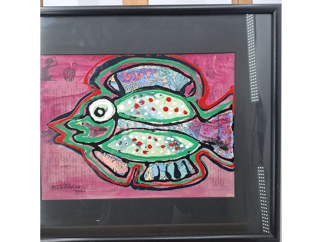 Afbeelding in lijst, maya wildevuur, vis klein 3, 1996 - afbeelding 6 van  11