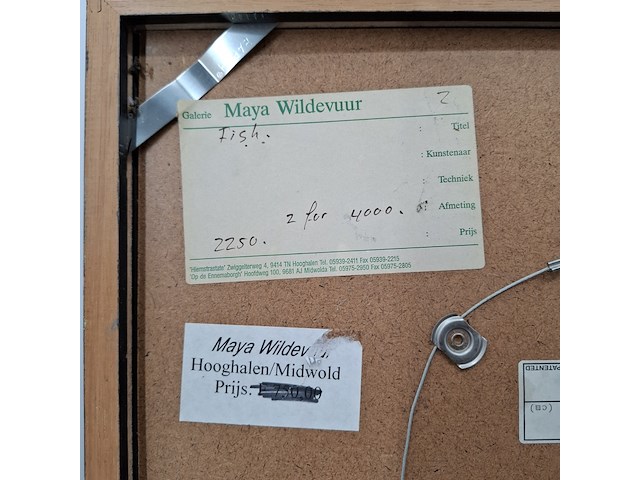 Afbeelding in lijst, maya wildevuur, vis klein 5, 1996 - afbeelding 2 van  11