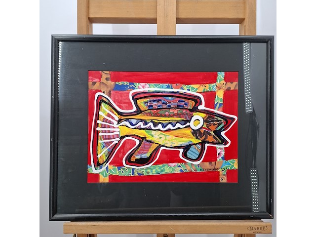 Afbeelding in lijst, maya wildevuur, vis klein 5, 1996 - afbeelding 4 van  11