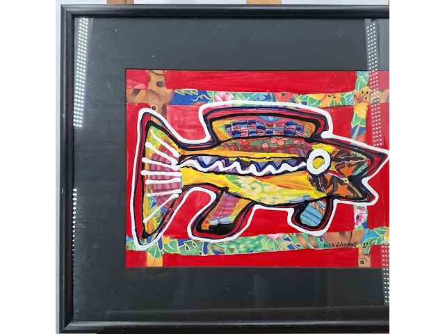 Afbeelding in lijst, maya wildevuur, vis klein 5, 1996 - afbeelding 5 van  11