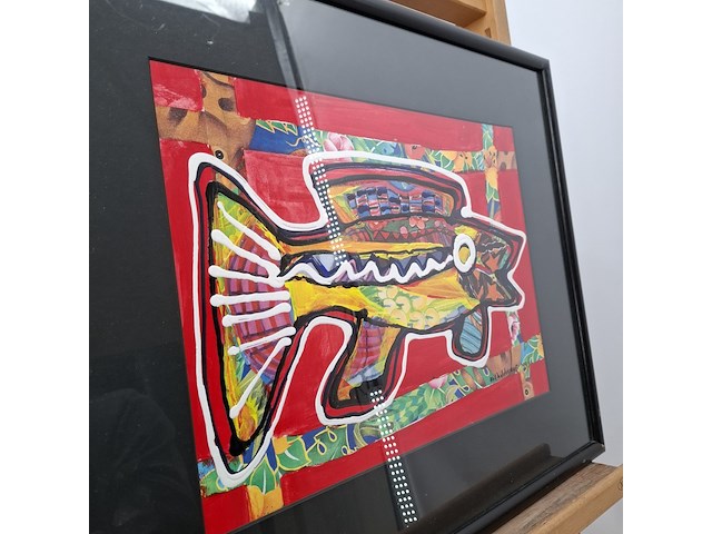 Afbeelding in lijst, maya wildevuur, vis klein 5, 1996 - afbeelding 9 van  11