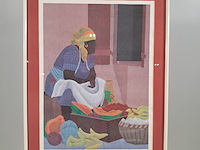 Afbeelding in lijst, peter lin, donkere vrouw - afbeelding 1 van  7