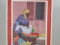 Afbeelding in lijst, peter lin, donkere vrouw - afbeelding 2 van  7