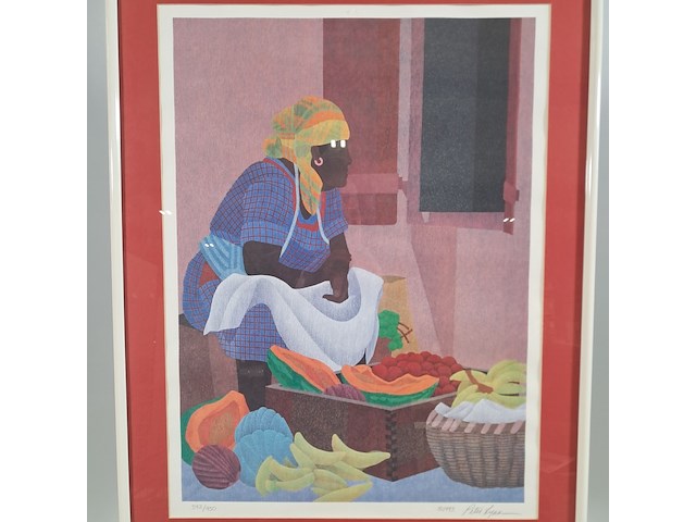 Afbeelding in lijst, peter lin, donkere vrouw - afbeelding 3 van  7