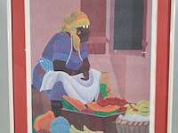 Afbeelding in lijst, peter lin, donkere vrouw - afbeelding 3 van  7