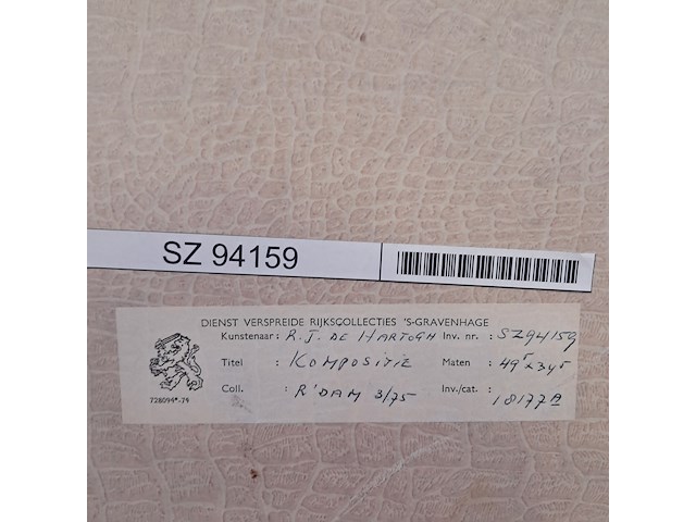 Afbeelding in lijst, r.j. de hartogh, kompositie, 1994 - afbeelding 9 van  9