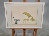 Afbeelding in lijst, sonja van es, springende kikker 9/25, 1976 - afbeelding 1 van  10