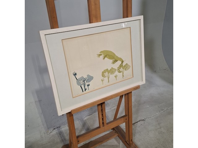 Afbeelding in lijst, sonja van es, springende kikker 9/25, 1976 - afbeelding 3 van  10