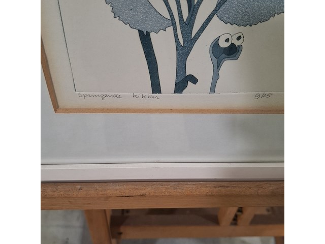 Afbeelding in lijst, sonja van es, springende kikker 9/25, 1976 - afbeelding 8 van  10