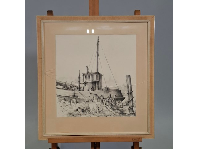 Afbeelding in lijst, t.h. everse, oude boot - afbeelding 1 van  7