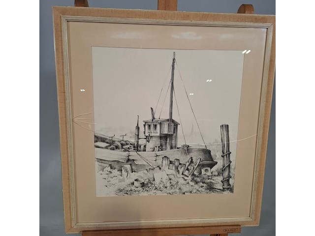 Afbeelding in lijst, t.h. everse, oude boot - afbeelding 3 van  7