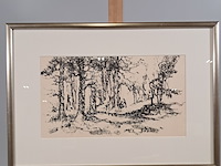 Afbeelding in lijst, w. burger, gesprek in bos - afbeelding 1 van  8