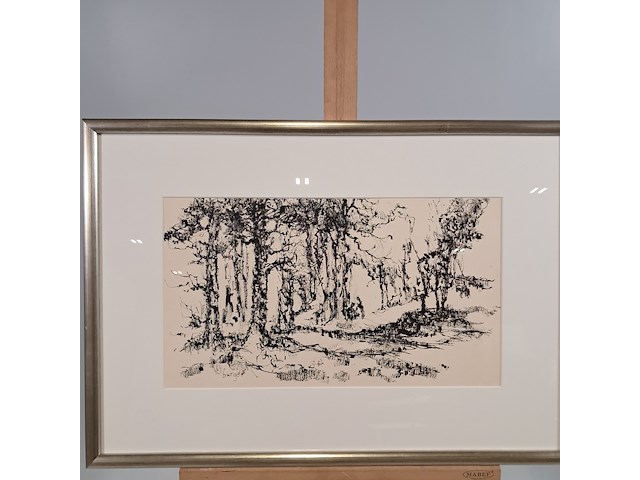 Afbeelding in lijst, w. burger, gesprek in bos - afbeelding 2 van  8