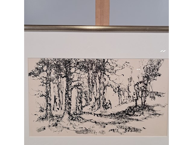 Afbeelding in lijst, w. burger, gesprek in bos - afbeelding 3 van  8