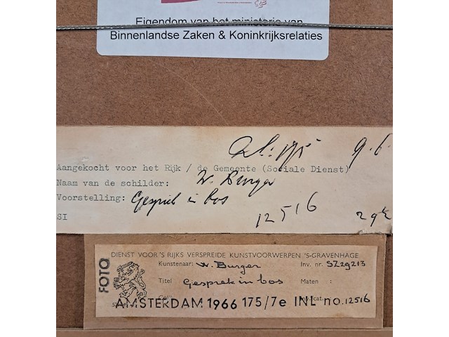 Afbeelding in lijst, w. burger, gesprek in bos - afbeelding 8 van  8