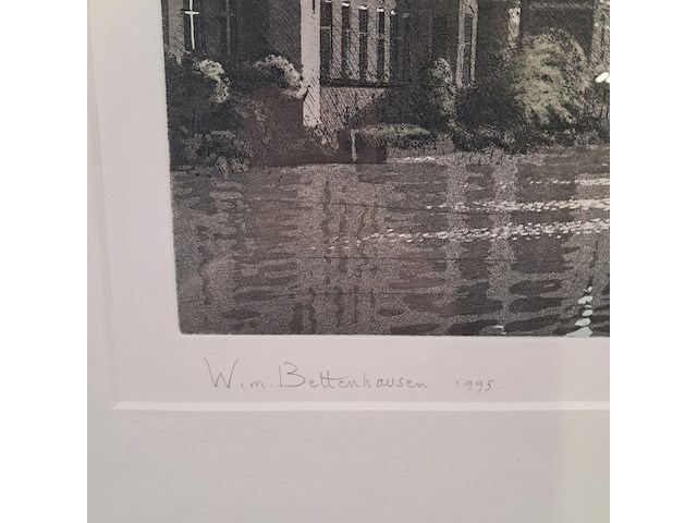 Afbeelding in lijst, wim bettenhausen, hofvijver in tegenlicht 26/42, 1995 - afbeelding 6 van  8