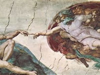 Afbeelding michelangelo "creation of adam" in grote lijst - afbeelding 3 van  6