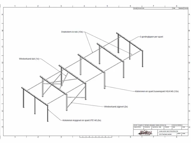 Afdak - staalconstructie 6.50 x 25.00 meter (162m2) - afbeelding 7 van  13
