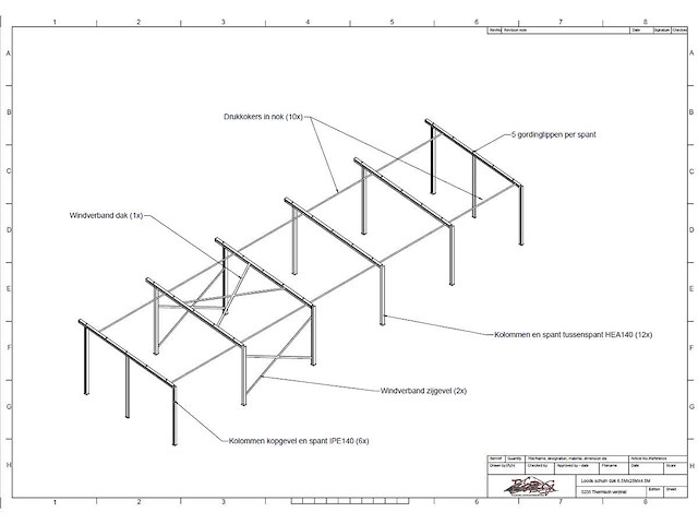 Afdak - staalconstructie 6.50 x 25.00 meter (162m2) - afbeelding 6 van  11