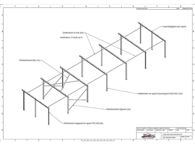 Afdak - staalconstructie 6.50 x 30.00 meter (195m2) - afbeelding 8 van  12