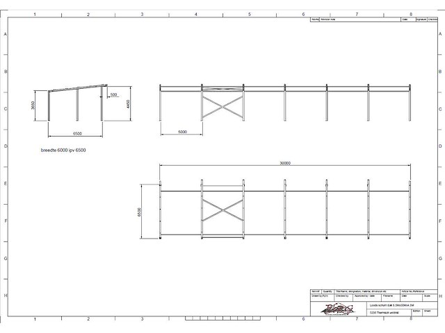 Afdak - staalconstructie 6.50 x 30.00 meter (195m2) - afbeelding 6 van  12