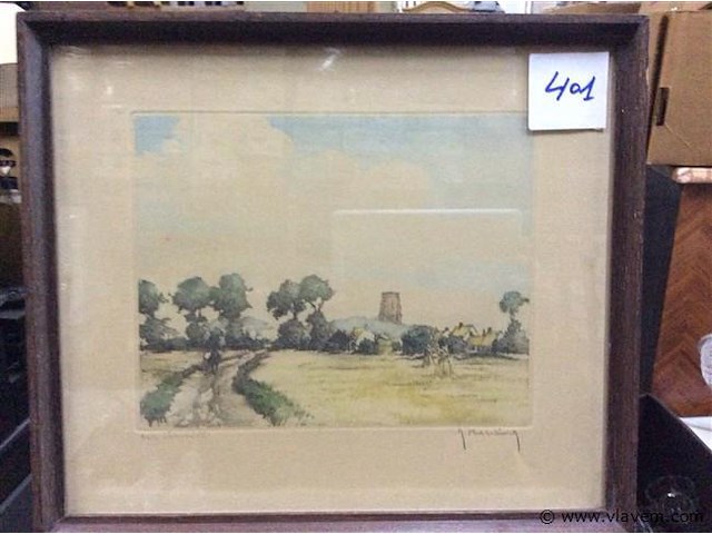 Afdruk getekend - afbeelding 1 van  3