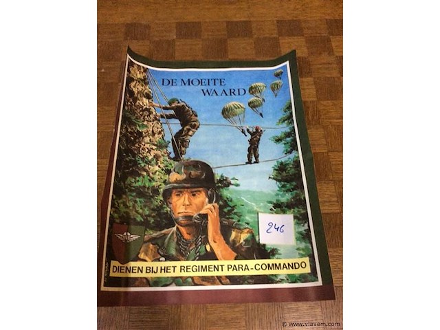 Affiche dienen bij het regiment para-commando - afbeelding 1 van  2