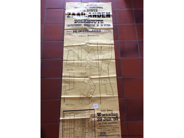 Affiche openbare verkoop 1953. - afbeelding 1 van  3