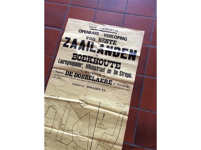 Affiche openbare verkoop 1953. - afbeelding 2 van  3
