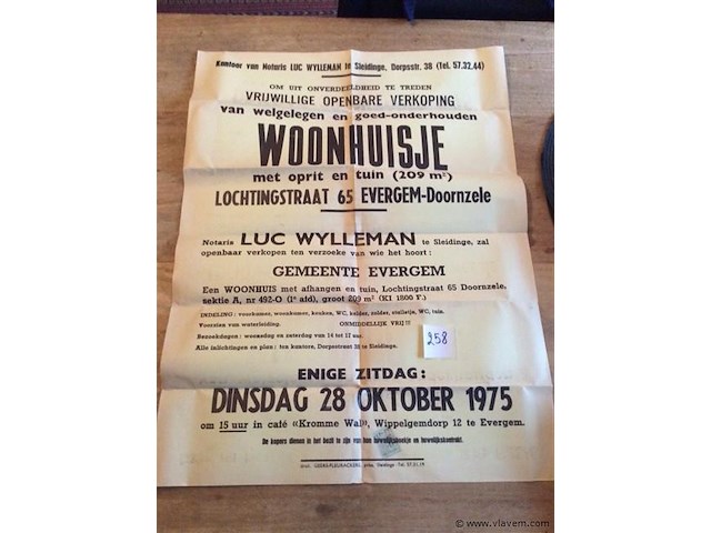 Affiche verkoop woonhuis - afbeelding 1 van  3
