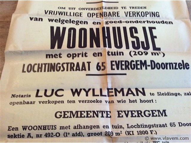 Affiche verkoop woonhuis - afbeelding 3 van  3