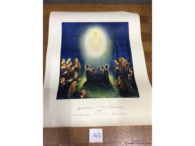 Affiche verschijning van olv van beauraing 1932 - afbeelding 1 van  2