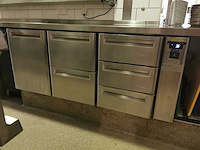 Afinox - rvs horeca koelwerkbank met 1 deur en 5 lades - afbeelding 1 van  6