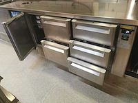 Afinox - rvs horeca koelwerkbank met 1 deur en 5 lades - afbeelding 4 van  6
