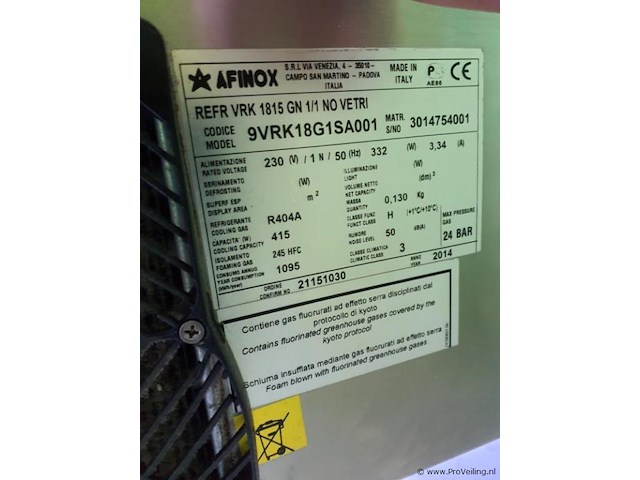 Afinox vrk 1815 gn 1/1 — gekoelde opzetunit/saladette - afbeelding 4 van  4