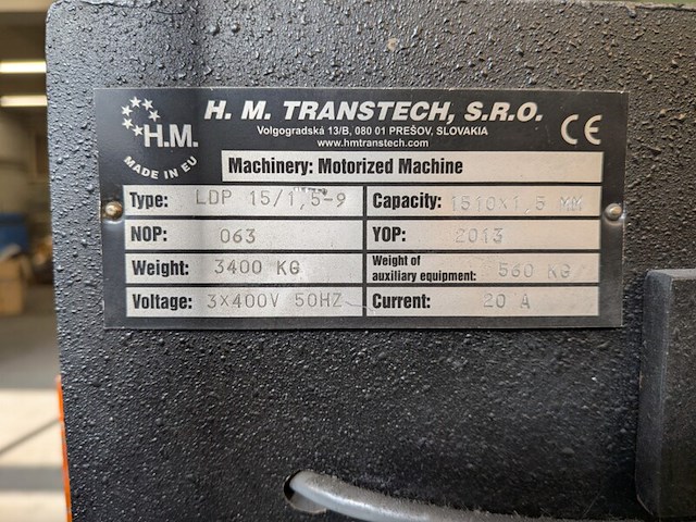Afkortinstallatie v.z.v. decoiler, h.m. transtech, ldp 15/1,5-9, 2013 - afbeelding 21 van  23