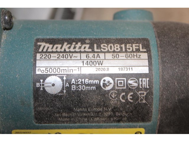 Afkort/verstekzaag makita ls0815fl. bouwjaar 2020 - afbeelding 3 van  3