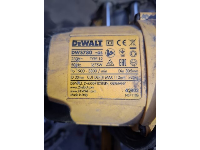 Afkort/verstekzaag met onderstel de walt, dws780-qs - de7023-xj - afbeelding 13 van  16