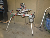 Afkort/verstekzaag metabo kgsv 72 xact sym op uitschuifbaar, inklapbaar en verrijdbaar onderstel metabo ksu...