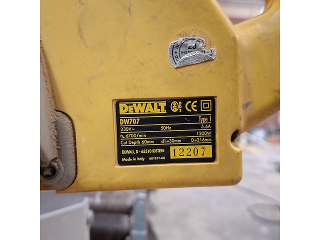 Afkortzaag dewalt, dw707 - afbeelding 8 van  8