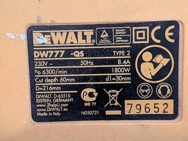 Afkortzaag dewalt, dw777-qs - afbeelding 3 van  5
