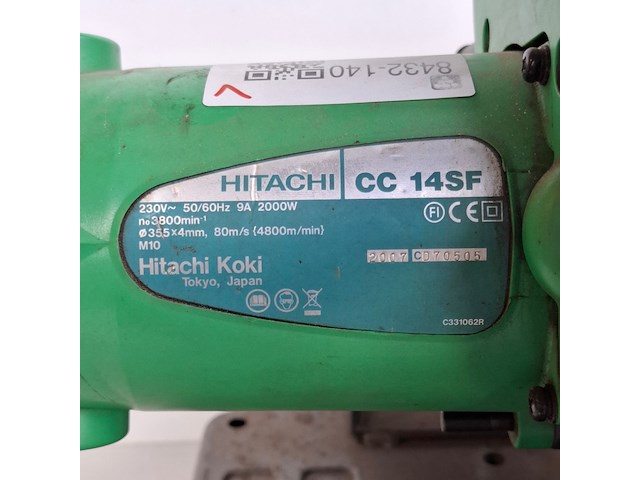 Afkortzaag voor metaal 230v hitachi, cc14sf, bouwjaar 2008 - afbeelding 9 van  9